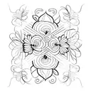 Ava and Ella as elegant script intertwined with floral elements tattoo design idea