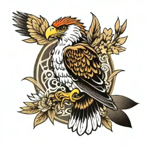 crested caracara tattoo design idea