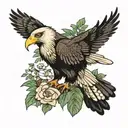 crested caracara tattoo design idea