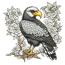 crested caracara cute tattoo design idea