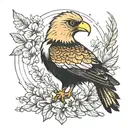 crested caracara cute tattoo design idea