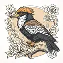 crested caracara cute tattoo design idea