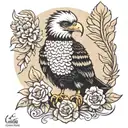 crested caracara cute tattoo design idea