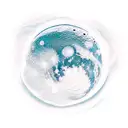 moon with a wave of water in front of it tattoo design idea