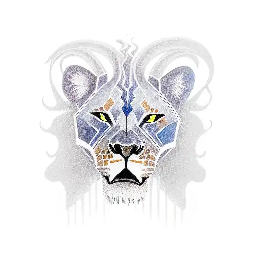 maze arm band with lioness eyes. number 13 in the maze tattoo design idea