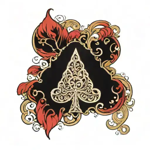 traditional playing cards but cards replaced with cards from well-known card games tattoo design idea