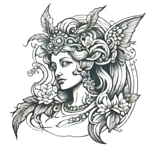 statue of a goddess  tattoo design idea