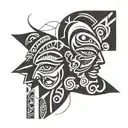 mouth eye ear black and 1 ear tattoo design idea