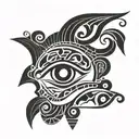 mouth eye ear black and 1 ear tattoo design idea