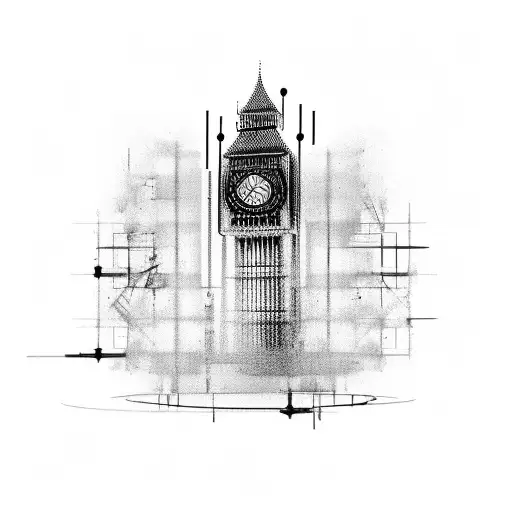 Big Ben under construction  tattoo design idea