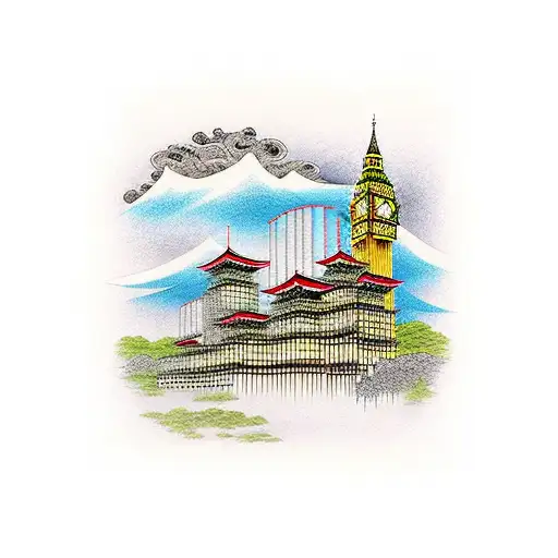 Big Ben under construction  tattoo design idea