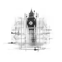 Big Ben under construction  tattoo design idea