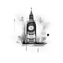 Big Ben under construction  tattoo design idea