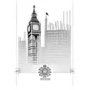Big Ben under construction  tattoo design idea