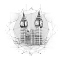 Big Ben under construction  tattoo design idea