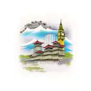 Big Ben under construction  tattoo design idea