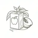 Apple juice box tattoo design idea