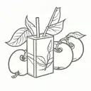 Apple juice box tattoo design idea