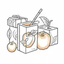 Apple juice box tattoo design idea