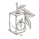 Apple juice box tattoo design idea