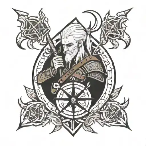 runes and symbols from the game the witcher geralt from tattoo design idea