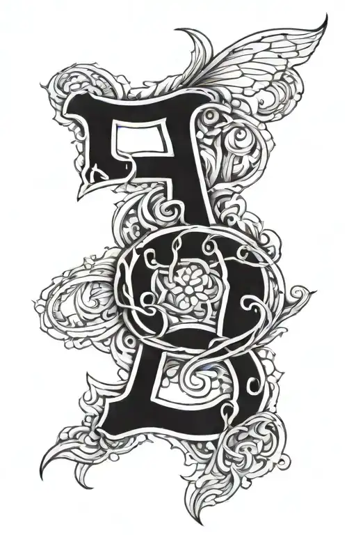 letter A L M Intertwined tattoo design idea