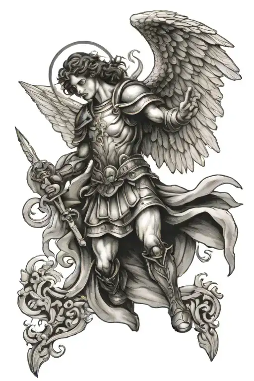 St Micheal Archangel tattoo design idea