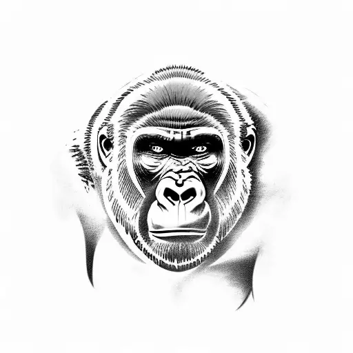 gorilla warrior tattoo design idea