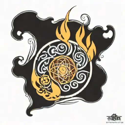 earth water fire air spirit symbol tattoo design idea