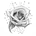 ballet dancer with rose pointing at the southern cross constalation tattoo design idea