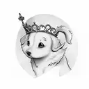 the name chloe with a heart and crown in cursive  tattoo design idea