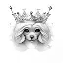 the name chloe with a heart and crown in cursive  tattoo design idea