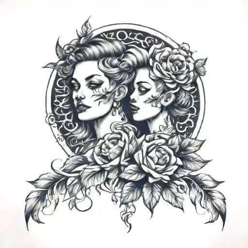 identical twins tattoo tattoo design idea