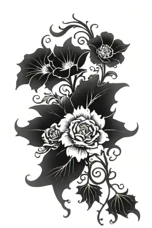 Floral tattoo piece tattoo design idea