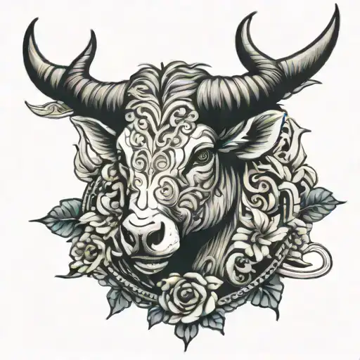 Taurus aries zodiac tattoo design idea
