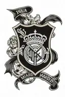 Hala Madrid crest type tatoo tattoo design idea