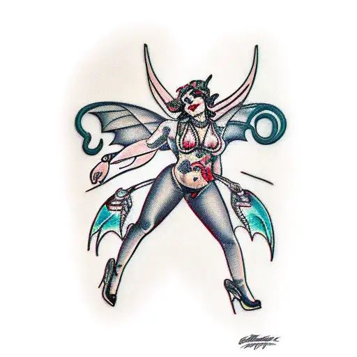 succubus bdsm tattoo design idea