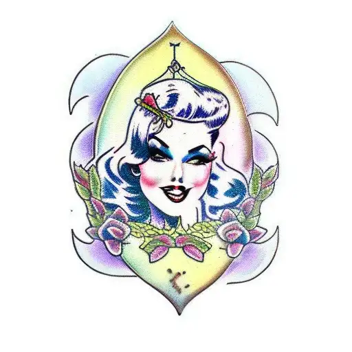 gothic pin up girl bdsm tattoo design idea