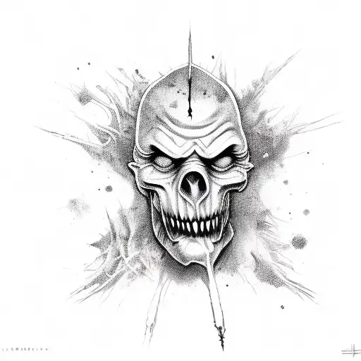 A mashup of horror villains forming a band tattoo design idea