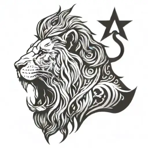 roaring lion of judah tattoo design idea