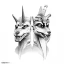 Anubis and Sobek tattoo design idea