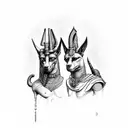 Anubis and Sobek tattoo design idea