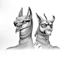 Anubis and Sobek tattoo design idea