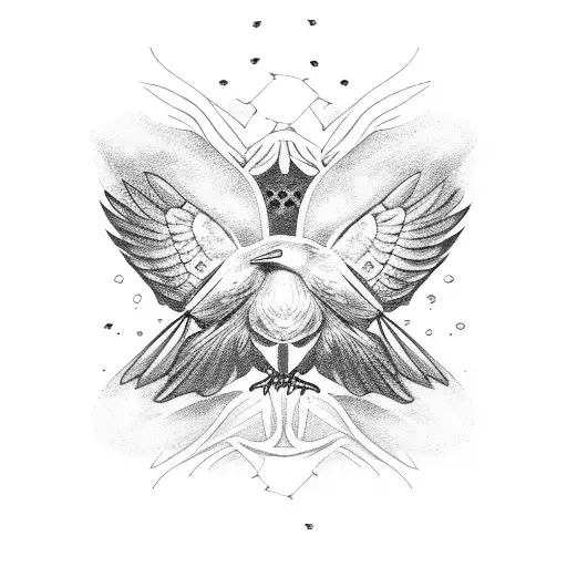 3 crows in a row tattoo design idea