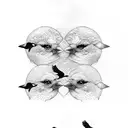 3 crows in a row tattoo design idea