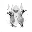3 crows in a row tattoo design idea