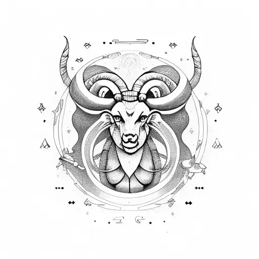 aries libra tattoo design idea