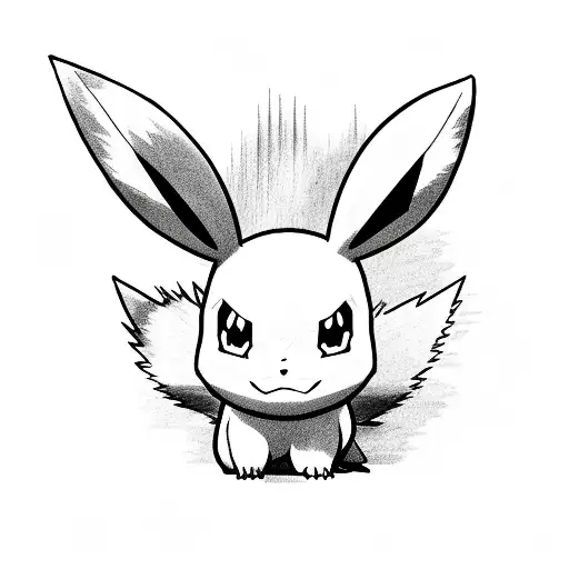 Pokemon Eevee outline only tattoo design idea