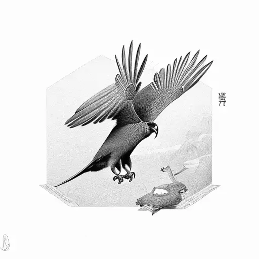 a flying kea tattoo design idea