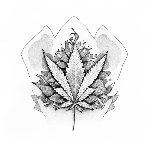 Cannabis tattoo design idea